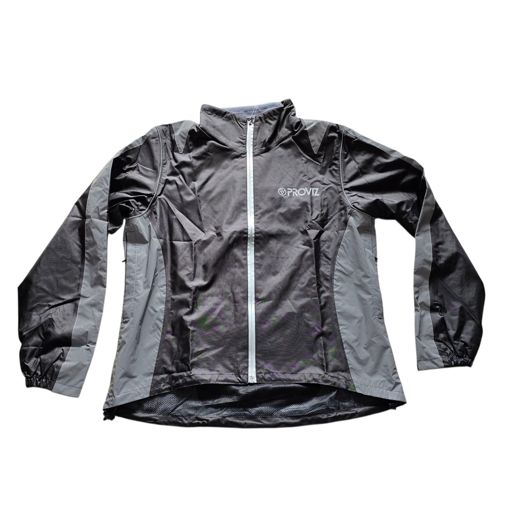 Proviz Nightrider Reflective Cycling Jacket‎ Women's Sz 14 Gray Black